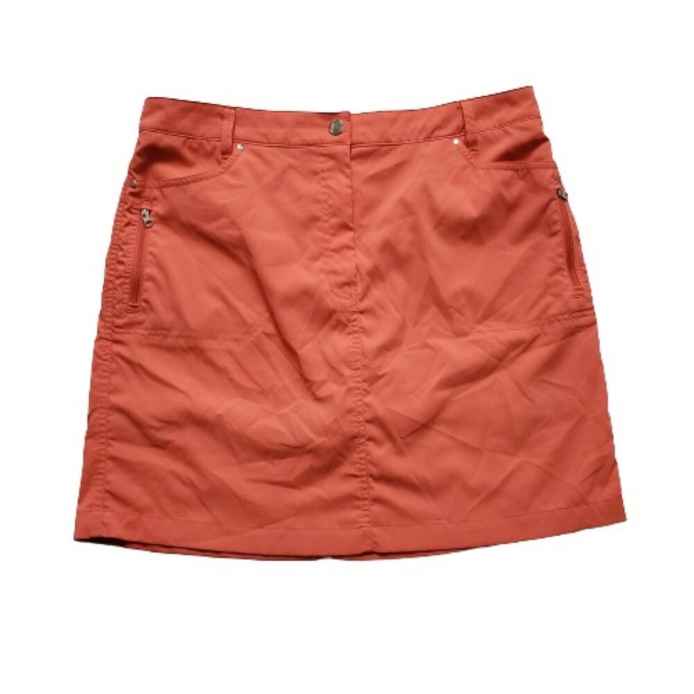 N'VO By Lanctot Women's Red Orange With Inner Shorts Golf Skort Size 10 - Picture 2 of 11